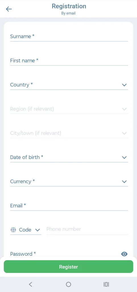 User dashboard Personal Profile section highlighting mandatory fields for First Name, Surname, and Date of Birth